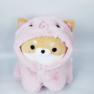 NEW Takashoji Shiba In Pink Octopus Kigurumi Costume Plush 14" NWT Round1